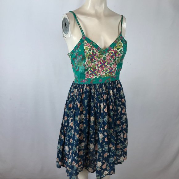 Patrons of Peace Dresses & Skirts - PATRONS OF PEACE- WOMEN'S SMALL- MULTICOLOR FLORAL SPAGHETTI STRAP V NECK DRESS